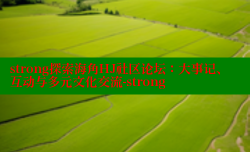 strong探索海角HJ社区论坛：大事记、互动与多元文化交流-strong